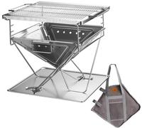 Barbecue et foyer en acier inoxydable pliables