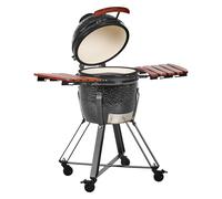 Barbecue Extérieur sur Roues en Céramique au Charbon de Bois avec Couvercle et T