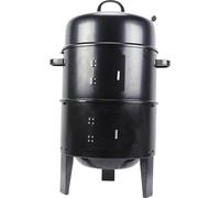 Barbecue fumoir au charbon de bois, modèle 3-en-1, fentes d'aération réglables, noir
