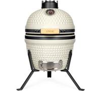 Barbecue Fumoir Kamado LIVOO DOC330, Beige Noir, Ø27 cm Grille de Cuisson, Corps en Argile Réfractaire