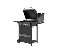 Barbecue gaz - Outsunny - 3+1 brûleurs - puissance 9,5 kW - avec 2 grilles, étagères latérales, 2 roues - en acier - noir