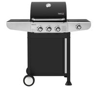 Royal Gourmet – Barbecue gaz 3 brûleurs chariot – Brûleur latéral, 11,5 kW, 2 grilles fonte, argent