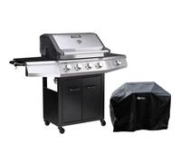 Barbecue gaz ""Bingo 5"" - 5 Brûleurs dont 1 latéral - 15.2kW + Housse protection - Noir
