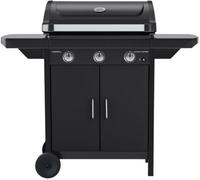 Barbecue gaz CAMPINGAZ COMPACT 3 LX PLUS noir grille et plancha 3 brûleurs sur chariot, 61x35 cm