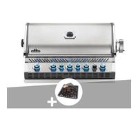 Barbecue gaz encastrable Prestige Pro 665 inox 5 brûleurs + Plateau charbon - Napoléon