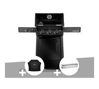 Barbecue gaz Freestyle 365 noir 3 brûleurs et 1 réchaud latéral + Housse de protection + Boitier de fumage - Napoléon