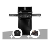 Barbecue gaz Freestyle 365 noir 3 brûleurs et 1 réchaud latéral + Housse de protection + Plateau charbon - Napoléon