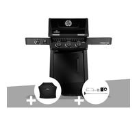 Barbecue gaz Freestyle 365 noir 3 brûleurs et 1 réchaud latéral + Housse de protection + Rôtissoire - Napoléon