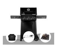 Barbecue gaz Freestyle 365 noir 3 brûleurs et 1 réchaud latéral + Housse de protection + Rôtissoire + Plateau charbon - Napoléon