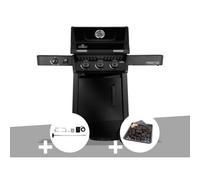 Barbecue gaz Freestyle 365 noir 3 brûleurs et 1 réchaud latéral + Rôtissoire + Plateau charbon - Napoléon