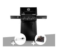 Barbecue gaz Freestyle 365 noir 3 brûleurs + Rôtissoire + Plateau charbon - Napoléon