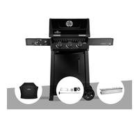 Barbecue gaz Freestyle 365 noir PRO 3 brûleurs + 1 bruleur sizzle zone + Housse de protection + Rôtissoire + Boitier de fumage - Napoléon