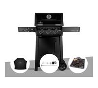 Barbecue gaz Freestyle 365 noir PRO 3 brûleurs + 1 bruleur sizzle zone + Housse de protection + Rôtissoire + Plateau charbon - Napoléon