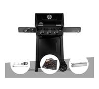 Barbecue gaz Freestyle 365 noir PRO 3 brûleurs + 1 bruleur sizzle zone + Rôtissoire + Plateau charbon + Boitier de fumage - Napoléon