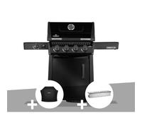 Barbecue gaz Freestyle 425 noir 4 brûleurs + 1 réchaud latéral + Housse de protection + Boitier de fumage - Napoléon