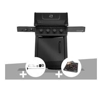 Barbecue gaz Freestyle 425 noir 4 brûleurs + 1 Sizzle Zone Série Phantom + Rôtissoire + Plateau charbon - Napoléon