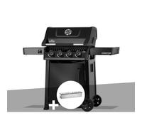 Barbecue gaz Freestyle 425 noir 4 brûleurs avec porte et brûleurs inox + Boitier pour fumage - Napoléon