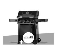 Barbecue gaz Freestyle 425 noir 4 brûleurs avec porte et brûleurs inox + Rôtissoire - Napoléon