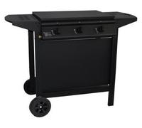 Barbecue Gaz Plancha GRILL GARDEN, 3 Brûleurs, Avec Capot de Protection, Allumage Piezo Électrique, Noir