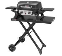 Barbecue Gaz Portable avec Tables Latérales Pliables Royal Gourmet, BBQ Gaz à 2 Brûleurs Dont Chariot Détachable, Puissance 5 kW