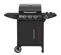 Royal Gourmet Barbecue Gaz à 3+1 Brûleurs en Acier Inoxydable, Gril à Gaz sur Chariot de Puissance 11,5 KW avec Tablette et Thermomètre, 2 Roues et 1 Porte, Adapté pour Jardin et Extérieure, Noir