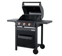 BRASERO BY FAVEX - Barbecue gaz Spring II 3 brûleurs - Surface mixte grille & plancha fonte - 9,95 kW - EASY CLEAN™ - Tablettes rabattables - Jusqu'à 10 convives