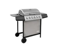 Vidaxl Barbecue à gaz avec 6 brûleurs noir et argent coloré