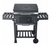 Alice's Garden Barbecue Grill Charbon de Bois - Bernard Noir - Fumoir avec récupérateur de Cendres, aérateurs, bac Charbon Ajustable et tablettes rabattables