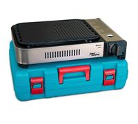 ALPEN Plancha/Grill Gaz Portable Multifonction 2100W, Allumage Piézo, Répartition Uniforme, Récupérateur Graisse, Mallette Transport Inclus - Balcon, Camping