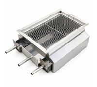 Barbecue Grill Sans Fumée, 50x30cm, grille inox 304 | Construction double couche, Barbecue encastrable, sur terrasse, Pour familles et amis