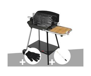 Barbecue Horizontal et Vertical Excel Grill + Gant de protection + Kit tournebroche - Somagic