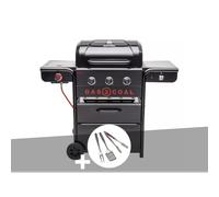 Barbecue hybride gaz et charbon gas2coal special edition - 3 brûleurs + kit 3 us