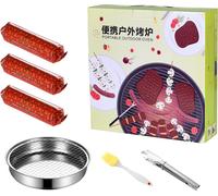Barbecue jetable, allumage rapide, sans fumée, prévention des brûlures, charbon de bois portable pour pique-nique, 28 cm, avec 30 pièces