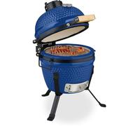 Barbecue Kamado céramique - Ø 26 cm - Thermomètre intégré 450°C - Grill et fumoir - Céramique 100%