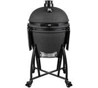 Grill GRILL GURU Prime, couleur noire mate, modèle XL, type kamado, surface de cuisson de 56 cm, utilise du charbon, pour jusqu'à 8 personnes