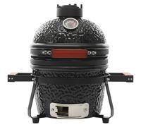 Barbecue Kamado en céramique, fonctionnant au charbon de bois - Fumeur - Grille de 32 cm - Compact, dimensions 50x47 cm - Avec thermomètre, plage de température 50–800 °F - Noir