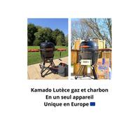 Barbecue Kamado Le Gaulois ¿ Céramique ¿ Mixte Gaz et Charbon ¿ Cuisson 3 Zones ¿