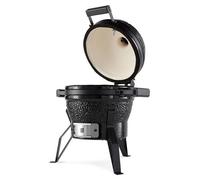 Barbecue Kamado Premium, 13 pouces (33 cm) – Grill à charbon – Pour griller, fumer, cuire au four et mijoter – Four – Grill en forme d'œuf, couleur noire