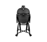 Grill GURU Prime Large, barbecue kamado en charbon de bois, finition noire mate, en céramique avec thermomètre intégré au couvercle, grille de cuisson en acier inoxydable de 46 cm, 2 niveaux de réglag