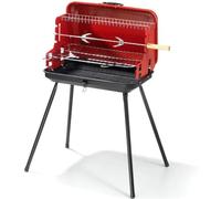 Barbecue Ompagrill de type valise à charbon avec couvercle et grille en acier chromé 46 x 28 cm
