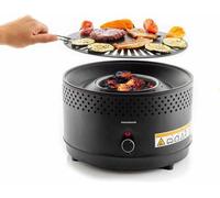 Barbecue pliable compact en acier inoxydable, noir, sans fumée, idéal pour le camping