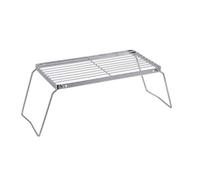Barbecue Pliable Grille Barbecue Gril Pliant Support Réglable Rack Inox Résistant à la Chaleur Conception Trapézoïdale Portable en Acier Inoxydable 201 pour Cuisine en Plein Randonnée, 30 Cm