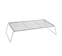 Barbecue Pliable Grille Barbecue Gril Pliant Support Réglable Rack Inox Résistant à la Chaleur Distance Du Feu Ajustable en Acier Inoxydable 201 pour Cuisine en Plein Pique-nique, 50 Cm
