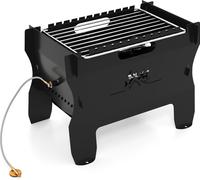 Barbecue portable 2 en 1 au charbon et au gaz avec grille en acier inoxydable