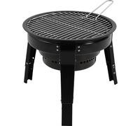 Barbecue portable au charbon de bois - Barbecue tonneau/barbecue de table - Avec accessoires pour barbecue et sac de transport - Acier au carbone émaillé - Facile à nettoyer - Noir