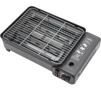 Barbecue portable au gaz butane - Barbecue de table pour le camping - Avec grille - Pour cartouche de gaz 6,5 × 19,5 cm - 41,5 × 28 × 11 cm - Pression 0,25-0,3 MPa - 3,2 kg - Noir