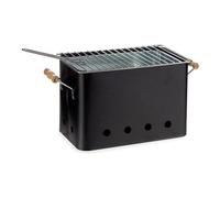 LA DEHESA Barbacoa portable rectangulaire avec poignées noire