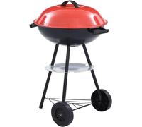 Barbecue portable XXL au charbon de bois avec roulettes, diamètre 44 cm. Barbecue à charbon de bois sur roues, idéal pour la terrasse, le jardin, les activités de plein air et le camping