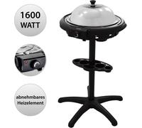 Barbecue rond avec couvercle Swiloga | Barbecue électrique sur pied | BBQ Grill