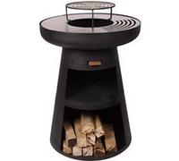 PUR LINE | Barbecue en acier avec grille en acier inoxydable et fonction brasero - Barbecue diamètre 60 cm, comprend couvercle étanche, tiroir cendrier et espace pour le bois de chauffage